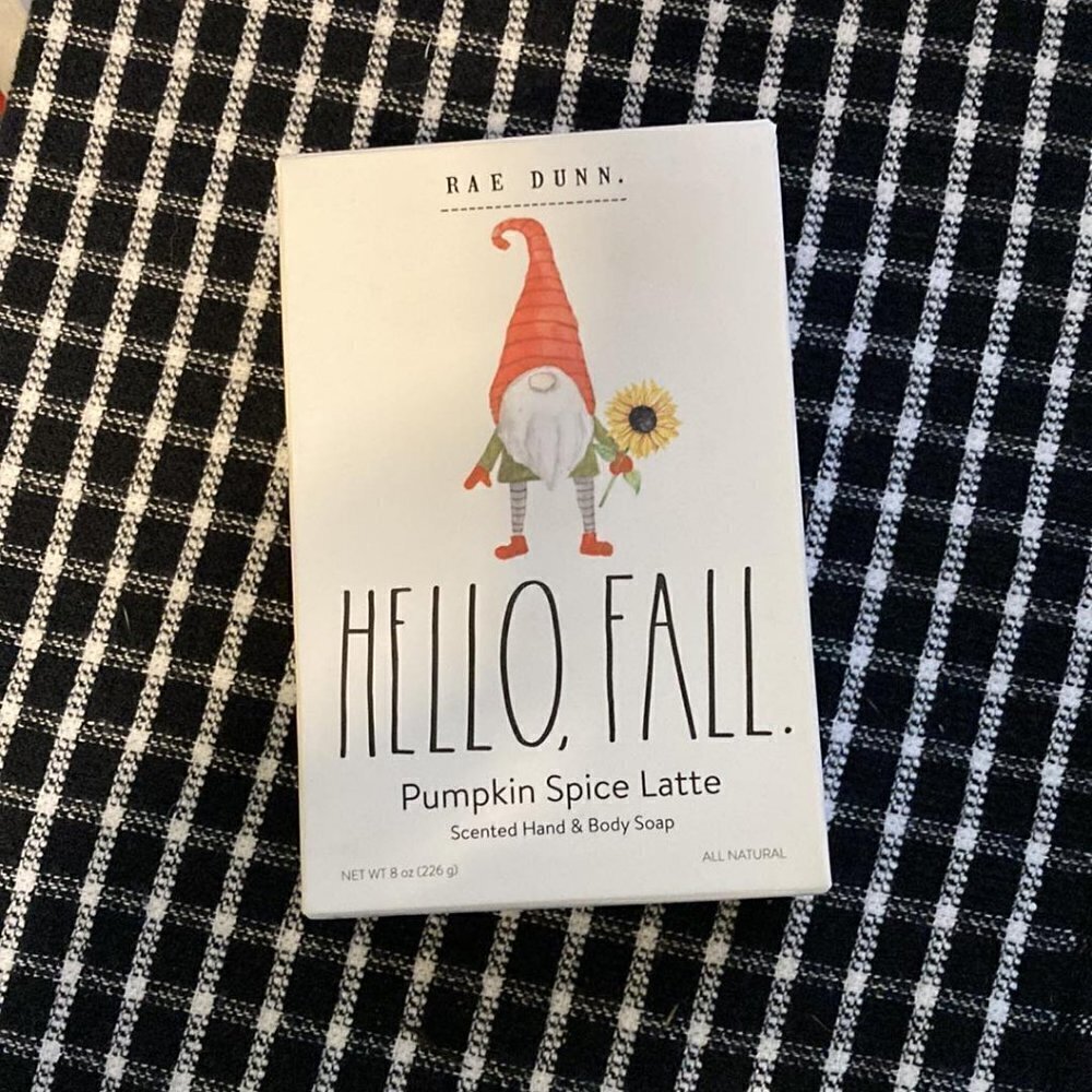 NIB! Rae Dunn HELLO FALL Pumpkin Spice Latte Hand & Body Bar Soap
